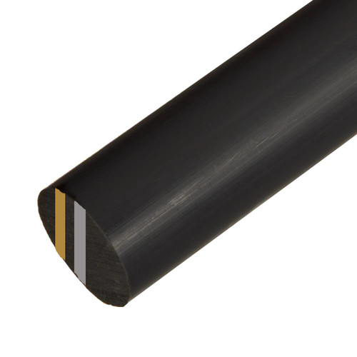 PPSU Radel MG Round Rod, Diameter: 3.000 (3 inch) x 24 inches long, Black