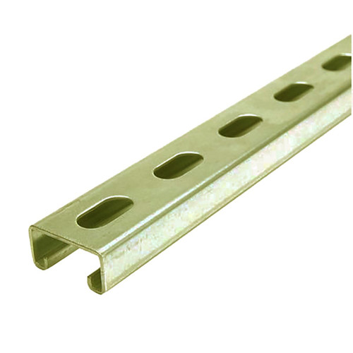 13/16" x 1-5/8" x 48 inches, Gold Galvanized Steel, Slotted Strut Channel, 14 gauge