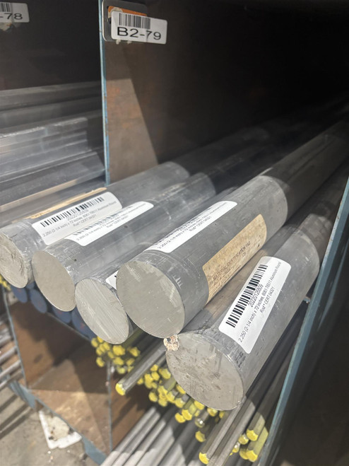 2.250 (2-1/4 inch) x 72 inches, 6061-T6511 Aluminum Round Rod
