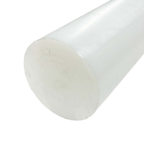 2.500 (2-1/2 inch) x 12 inches, UHMW Polyethylene Round Rod, Natural