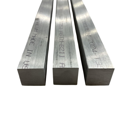 1/2" x 1/2" x 18"(3 Pack), 2024-T351 Aluminum Square Bar
