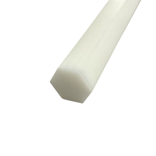 0.563 (9/16 inch) x 28 inches, Acetal Plastic Hexagon Bar, White