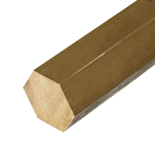 1.250 (1-1/4 inch) x 18 inches, C360 Brass Hexagon Bar