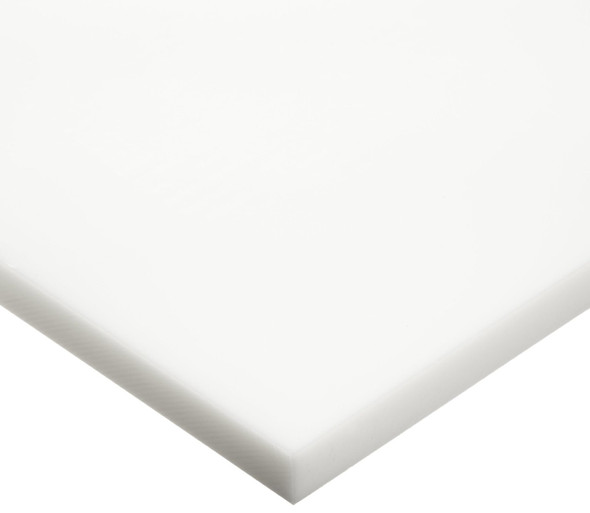 0.500" x 12" x 12", HDPE Plastic Sheet, Smooth, White