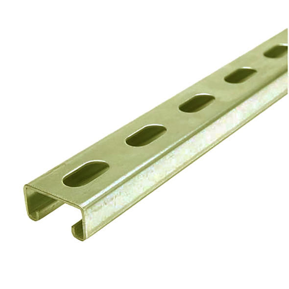 13/16" x 1-5/8" x 48 inches, Gold Galvanized Steel, Slotted Strut Channel, 14 gauge