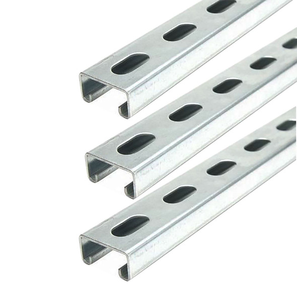 13/16" x 1-5/8" x 60 inches (3 Pack), Galvanized Steel, Slotted Strut Channel, 14 gauge