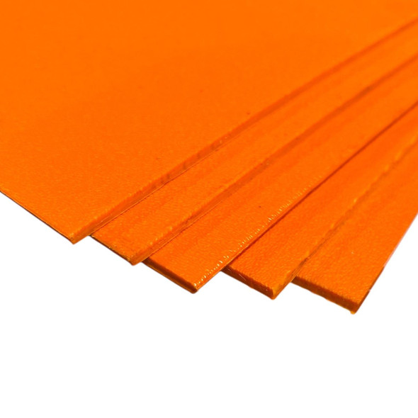 0.125" x 12" x 12", HDPE Plastic Sheet, Textured, Orange (Pack of 5)