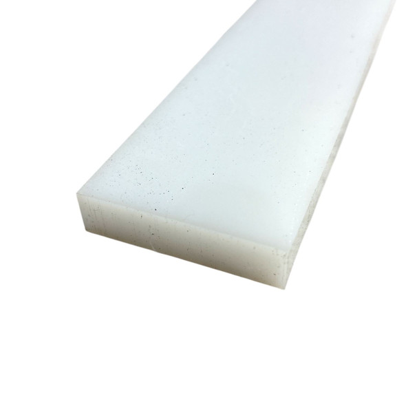 1/2" x 2" x 12", UHMW Plastic Rectangle Bar, White