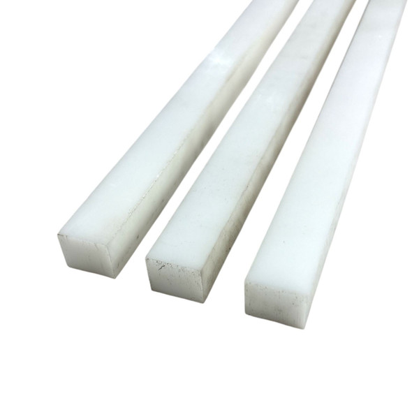 1/2" x 5/8" x 36" (3 Pack), Acetal POM Plastic Bar, Sheet, Plate, White