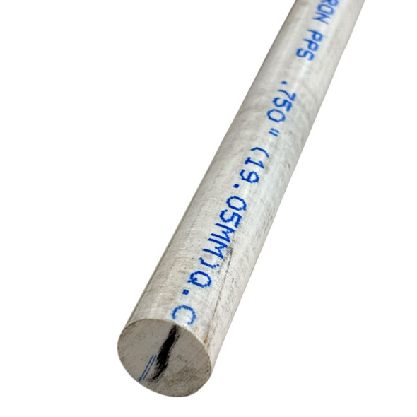 0.750 (3/4 inch) x 45 inches, PPS (Polyphenylene Sulfide) Round Rod