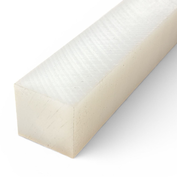 1-3/8" x 1-1/2", UHMW Plastic Bar, Sheet, Plate, White, Oversized