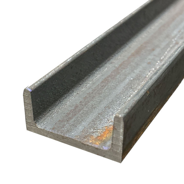 2" x 1" x 1/8", A36 Steel Channel, Hot Rolled