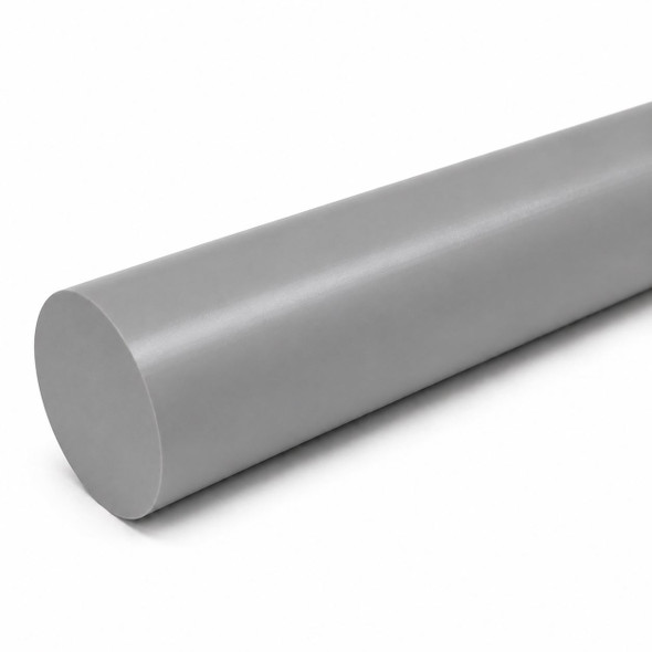 2.500 (2-1/2 inch), CPVC Plastic Round Rod, Light Gray