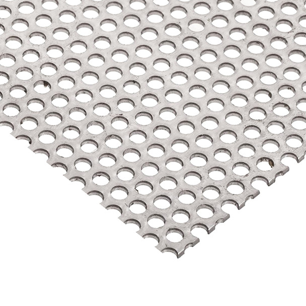 0.048" x 8" x 12", 0.140" Holes, 0.187" Centers, 304 Stainless Steel Perforated Sheet