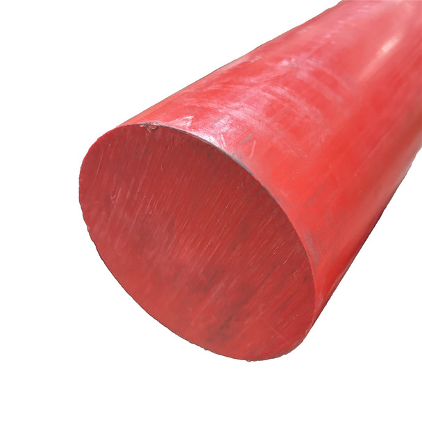 3.750 (3-3/4 inch) x 12 inches, Acetal Plastic Round Rod, Red