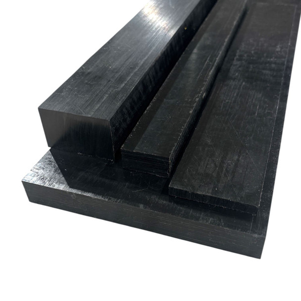 1" x 3-1/4" x 24", Acetal POM Plastic Bar, Sheet, Plate, Black