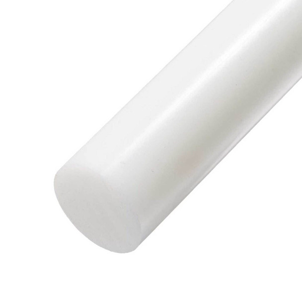 0.563 (9/16 inch) x 24 inches, Acetal Plastic Round Rod, White