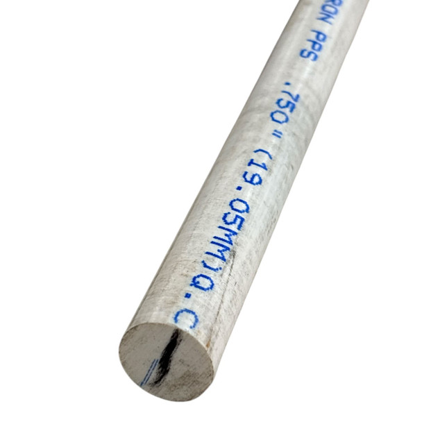 0.750 (3/4 inch) x 48 inches, PPS (Polyphenylene Sulfide) Round Rod