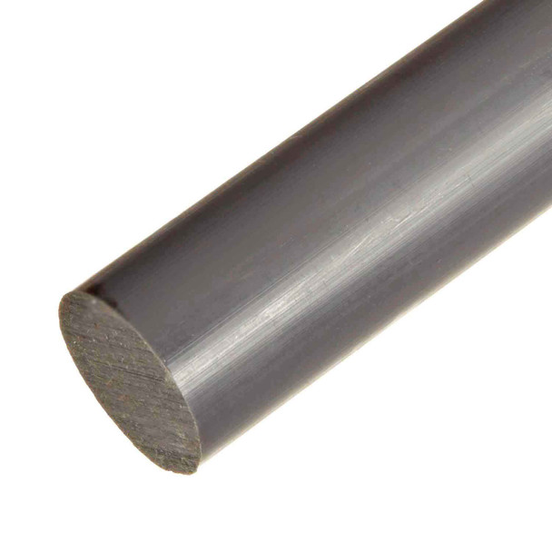 1.250 (1-1/4 inch) x 36 inches, PVC Plastic Round Rod, Gray, Type 1
