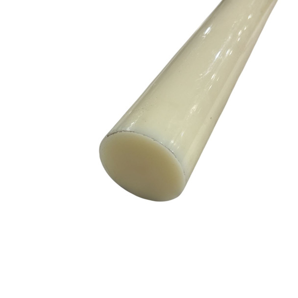 2.000 (2 inch) x 8 inches, HDPE Plastic Round Rod, White
