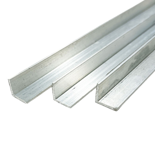 1/2" x 1/2" x 1/16" x 24" (3 Pack), 6063-T52 Aluminum Angle