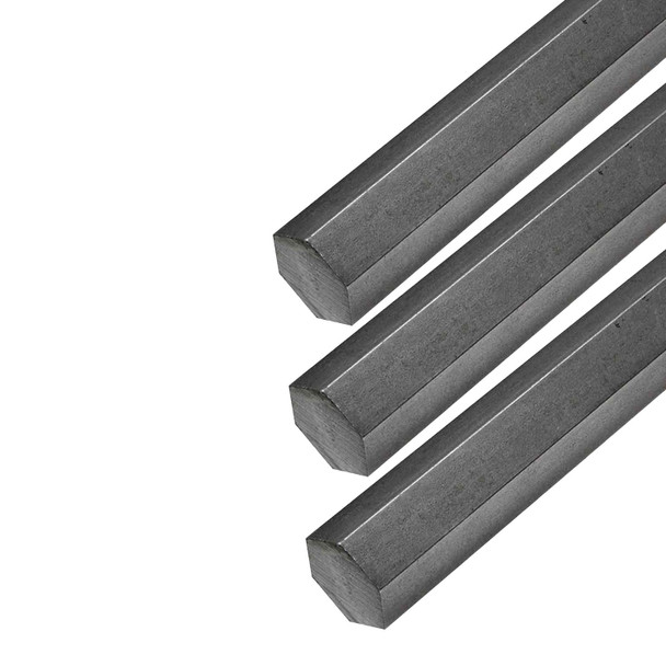 0.437 (7/16 inch) x 36 inches (3 Pack), 12L14 Steel Hexagon Bar, CF