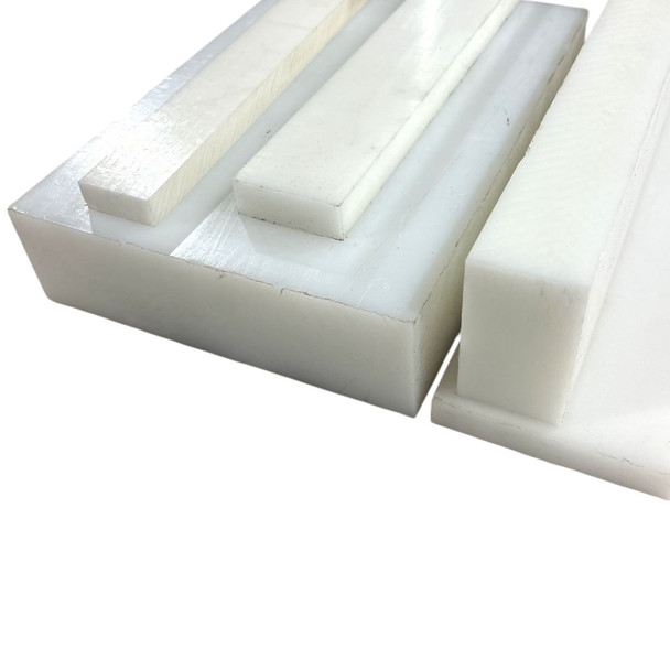 1-1/4" x 10", UHMW Plastic Bar, Sheet, Plate, White