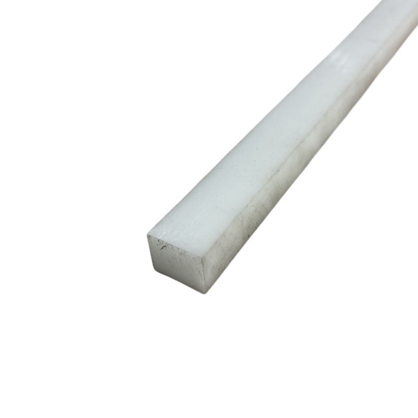 3/8" x 1/2", Acetal POM Plastic Bar, Sheet, Plate, White