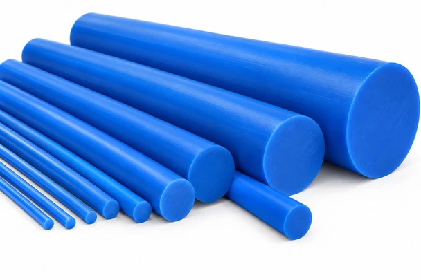 3.500 (3-1/2 inch), UHMW Plastic Round Rod, FDA Blue