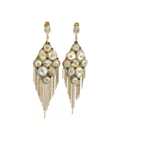 Burney Falls - Pearl Earrings, CZ stud dangle earrings
Hand set freshwater Keshi pearls inset with delicate Swarovski crystals and draping fine brass chain, and a Friction back Burney Falls - Pearl Earrings, CZ stud dangle earrings
Hand set freshwater Keshi pearls inset with delicate Swarovski crystals and draping fine brass chain, and a Friction back