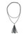Cotton Club Collection* - Hematite and Pearl Jewelry, Single strand gunmetal tone hematite bead necklace with white freshwater pearl 9mm, suspended with CZ set gunmetal toned crown supporting hematite bead tassel, overall drop 3”, 32” in length. Cotton Club Collection* - Hematite and Pearl Jewelry, Single strand gunmetal tone hematite bead necklace with white freshwater pearl 9mm, suspended with CZ set gunmetal toned crown supporting hematite bead tassel, overall drop 3”, 32” in length.