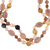 Pearl Necklace Accented with Stones, zoom on Taos necklace: Double strand natural colored round 8.5mm peach and 10mm oval freshwater pearls, integrated with sunstone oval beads and mixed color agate, on individually hand-knotted beige silk with a rare earth mixed metal magnetic clasp, 18” in length (princess length) Pearl Necklace Accented with Stones, zoom on Taos necklace: Double strand natural colored round 8.5mm peach and 10mm oval freshwater pearls, integrated with sunstone oval beads and mixed color agate, on individually hand-knotted beige silk with a rare earth mixed metal magnetic clasp, 18” in length (princess length)