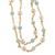 zoom of Tibet III Pearl Necklace Accented with Stones: Single strand 11-12mm white freshwater potato pearls mixed with amazonite beads on mixed metal gold-tone chain, 40” in length (rope length) zoom of Tibet III Pearl Necklace Accented with Stones: Single strand 11-12mm white freshwater potato pearls mixed with amazonite beads on mixed metal gold-tone chain, 40” in length (rope length)