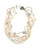 White Cliffs Pearl necklace: 5 strands of mixed sized seed pearls mixed with freshwater pearls, keshi, coin, and stick pearls, and dotted with glass beads,individually hand-knotted on silk, featuring a mixed metal leaf toggle clasp, 18” in length (princess length) White Cliffs Pearl necklace: 5 strands of mixed sized seed pearls mixed with freshwater pearls, keshi, coin, and stick pearls, and dotted with glass beads,individually hand-knotted on silk, featuring a mixed metal leaf toggle clasp, 18” in length (princess length)