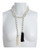 Salome Pearl necklace with white and black tassel, 9-10mm white round freshwater pearls separated with onyx, individually hand-knotted on silk, on model, can be worn wrapped as shown, 50” in length (rope length) Salome Pearl necklace with white and black tassel, 9-10mm white round freshwater pearls separated with onyx, individually hand-knotted on silk, on model, can be worn wrapped as shown, 50” in length (rope length)