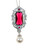 St Chapelle Pearl Necklace, freshwater Pearls and CZ  Ruby-colored necklace, with zoom on CZ pendant, 12-13mm Edison freshwater Pearl drop off CZ handset pendant with colored CZ crystal, silver color chain with 5-6mm white freshwater pearls and set CZs, CZ encrusted clasp, 19” total length with 2.7” drop pendant St Chapelle Pearl Necklace, freshwater Pearls and CZ  Ruby-colored necklace, with zoom on CZ pendant, 12-13mm Edison freshwater Pearl drop off CZ handset pendant with colored CZ crystal, silver color chain with 5-6mm white freshwater pearls and set CZs, CZ encrusted clasp, 19” total length with 2.7” drop pendant