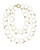Truilli - Pearl Necklace,    36 white freshwater pearls, 7.0-11.0 mm, on individual intertwining shiny textured brass rings,  Pearl necklace can be converted from a 45" long lariat style necklace to a choker style necklace with the included gold converter, shown with converted in use Truilli - Pearl Necklace,    36 white freshwater pearls, 7.0-11.0 mm, on individual intertwining shiny textured brass rings,  Pearl necklace can be converted from a 45" long lariat style necklace to a choker style necklace with the included gold converter, shown with converted in use