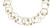 Zoom on pearls in the Truilli - Pearl Necklace,    36 white freshwater pearls, 7.0-11.0 mm, on individual intertwining shiny textured brass rings,  Pearl necklace can be converted from a 45" long lariat style necklace to a choker style necklace with the included gold converter Zoom on pearls in the Truilli - Pearl Necklace,    36 white freshwater pearls, 7.0-11.0 mm, on individual intertwining shiny textured brass rings,  Pearl necklace can be converted from a 45" long lariat style necklace to a choker style necklace with the included gold converter