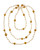 Musée d'Orsay - Gold & White Edison Pearl Necklace, shown flat, Extra-long white rice pearl necklace (12 mm x 15 mm) interspersed with twenty stunning gold Edison pearls (16 mm to 19 mm), 58" long, lariat length, Can we worn an a simple long lariat, a knotted lariat, a double strand wrapped around once, a triple strand with two wraps, a double strand of equal lengths with the included converter, and a draped style along your back, Hand-knotted white silk, Included mixed metal converter to transform the lariat necklace into other styles  Musée d'Orsay - Gold & White Edison Pearl Necklace, shown flat, Extra-long white rice pearl necklace (12 mm x 15 mm) interspersed with twenty stunning gold Edison pearls (16 mm to 19 mm), 58" long, lariat length, Can we worn an a simple long lariat, a knotted lariat, a double strand wrapped around once, a triple strand with two wraps, a double strand of equal lengths with the included converter, and a draped style along your back, Hand-knotted white silk, Included mixed metal converter to transform the lariat necklace into other styles