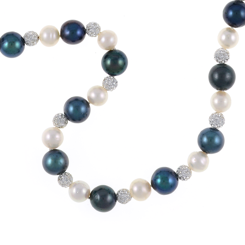 Impeccable PEARL Necklace with Sparkling Swarovski Beads