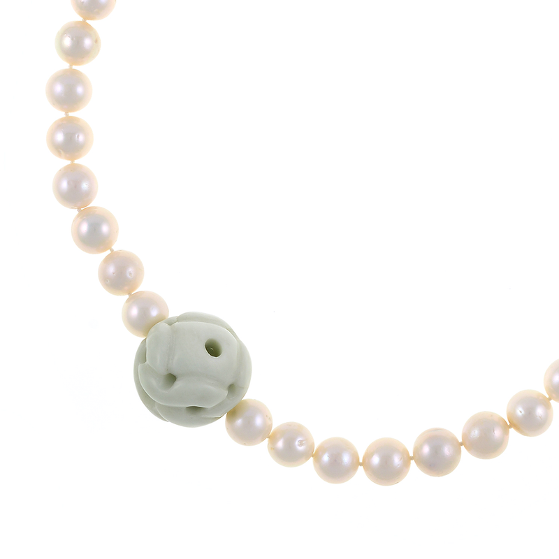 Olive Jade Peridot and Freshwater Pearl Necklace