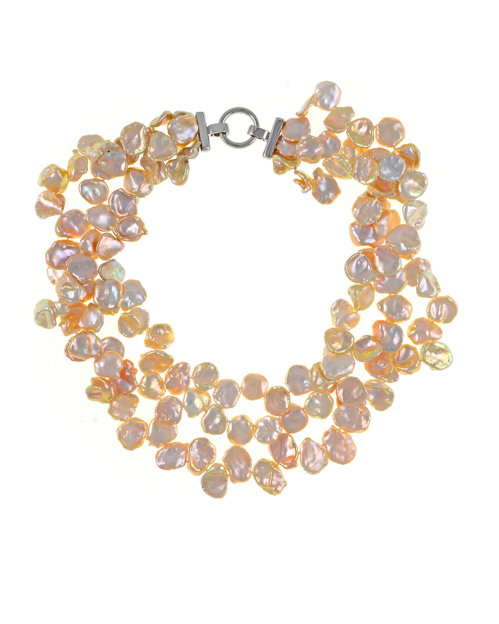 Keshi PEARL Necklace of Luscious Peach Natural PEARLS!