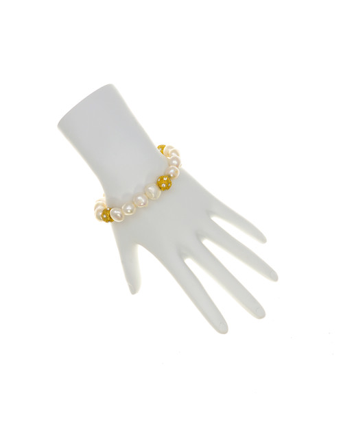 PEARL Bracelets Accented with Sparkly Shambala Crystals