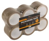 Standard Acrylic Brown Packaging Tape - 3" x 72 Yards (Pack of 6)