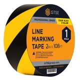 Black & Yellow Floor Line Marking Tape - 2" x 108ft (36 yards)