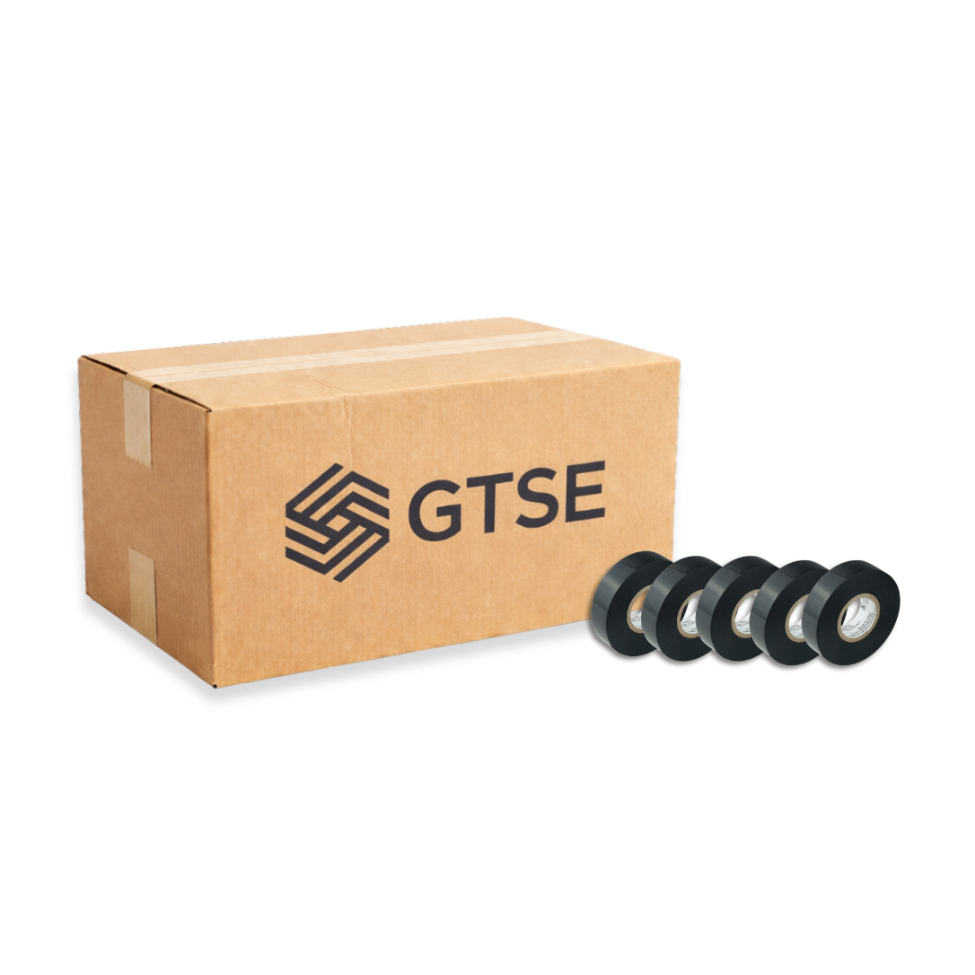 Black Vinyl Electrical Tape, 3/4in x 66ft - 120 Rolls Carton Pack