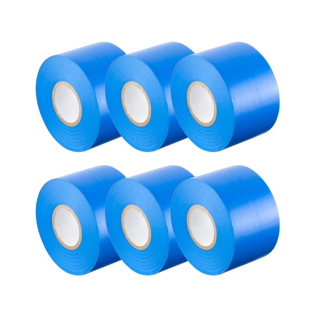Wide Blue Vinyl Electrical Tape, 2in x 66ft - Pack of 6