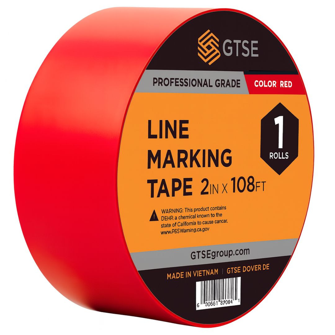 Red Floor Line Marking Tape - 2" x 108ft (36 yards)