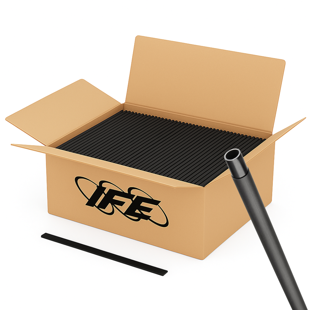 IFE Black 2:1 Single Wall Heat Shrink Tubing - 12" Length - Carton Pack