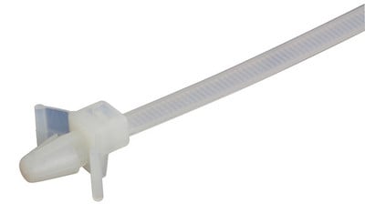 White / Natural Push Mount Winged Cable Ties (Pack of 100)